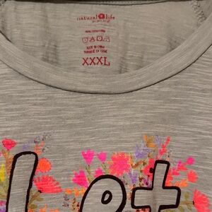 Natural Life Tee with Colorful Floral Accents